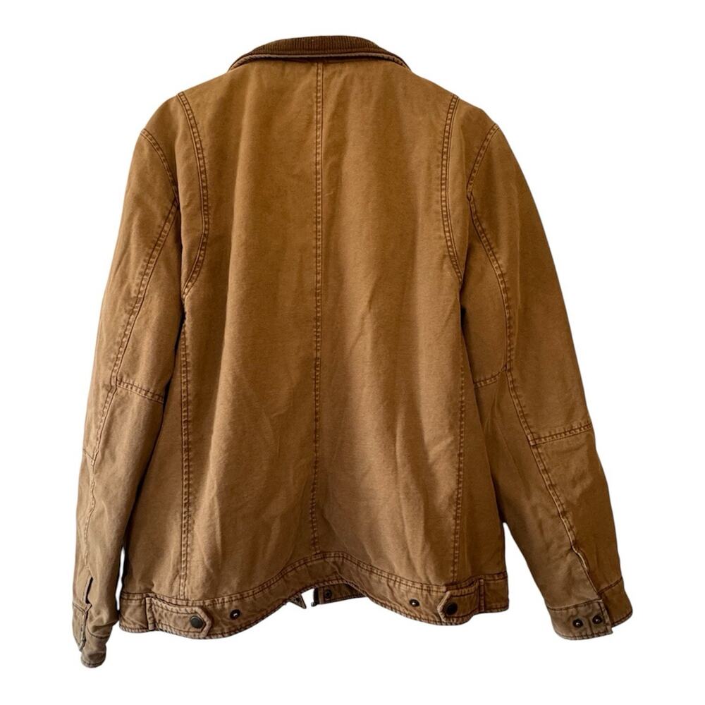Levi's Men's Large Lined Jacket Brown Military Trucker Canvas Chore Coat Western - Picture 3 of 9